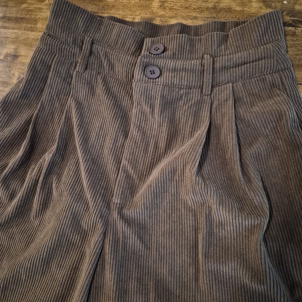 NWT Commense Chocolate Wide-Leg Corduroy Pants - Picture 2 of 3